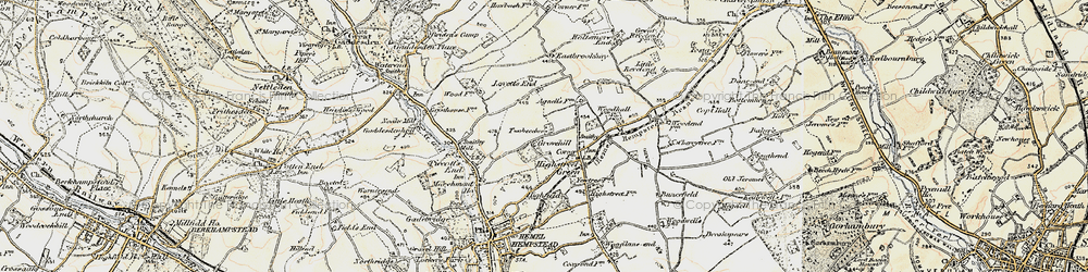 Old map of Grovehill in 1898