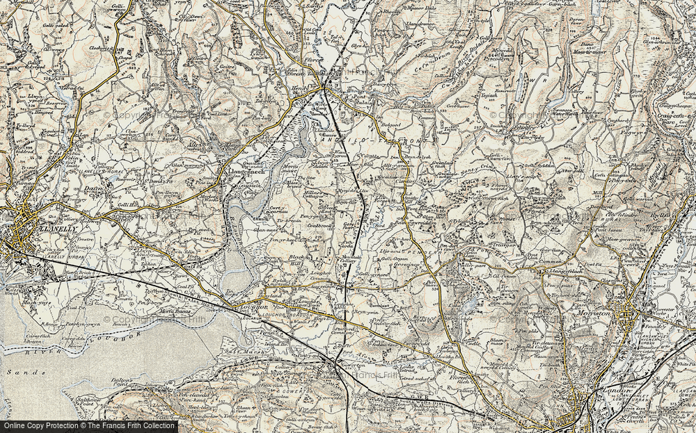 Old Map of Grovesend, 1900-1901 in 1900-1901