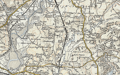 Old map of Grovesend in 1900-1901