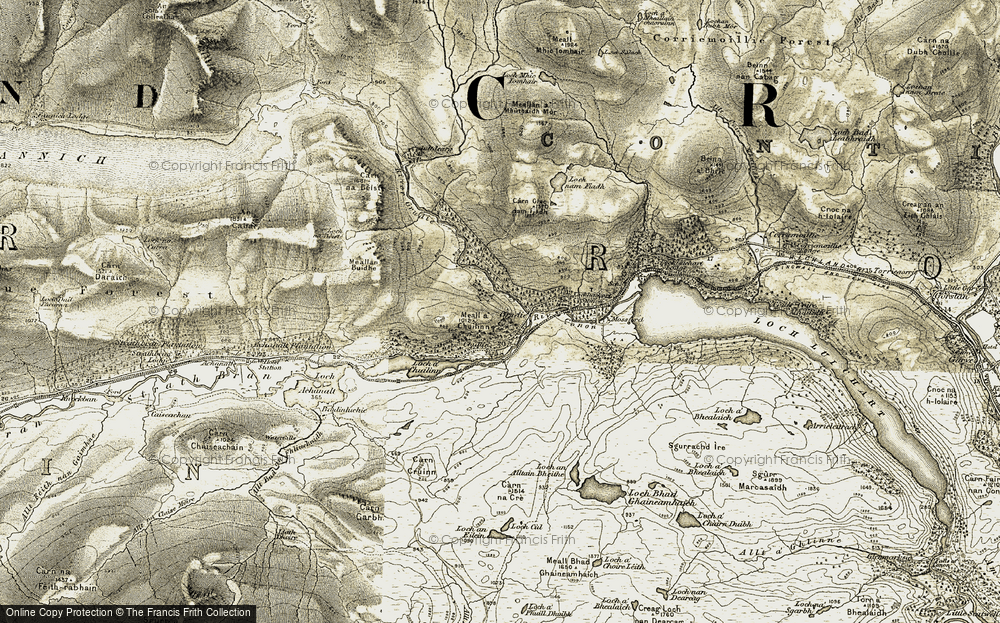 Old Map of Grudie, 1908-1912 in 1908-1912