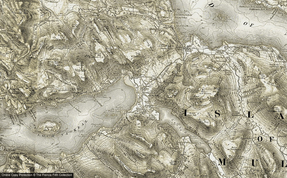 Old Map of Historic Map covering Tom a' Chrochaire in 1906-1908