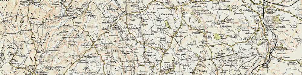 Old map of Grunsagill in 1903-1904