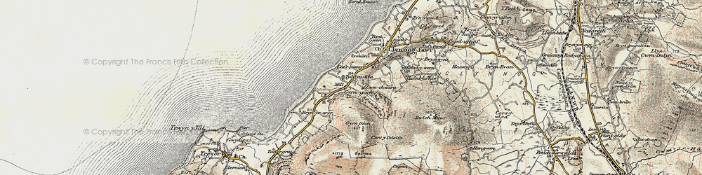 Old map of Afon Hen in 1903