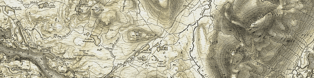 Old map of Allt Loch Tarbhaidh in 1910