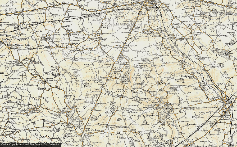 Old Map of Historic Map covering Bushy Wood in 1898-1899