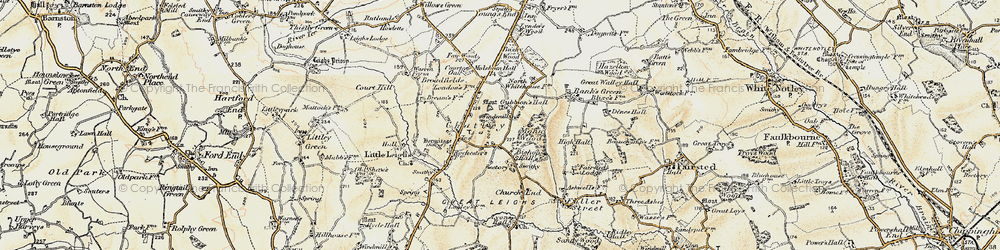 Old map of Bushy Wood in 1898-1899
