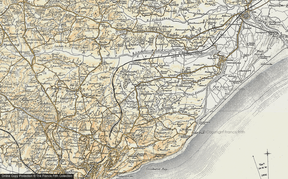 Old Map of Guestling Thorn, 1898 in 1898
