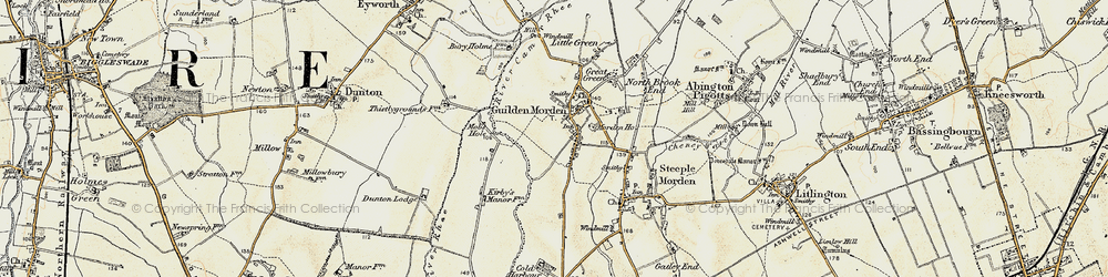 Old map of Guilden Morden in 1898-1901