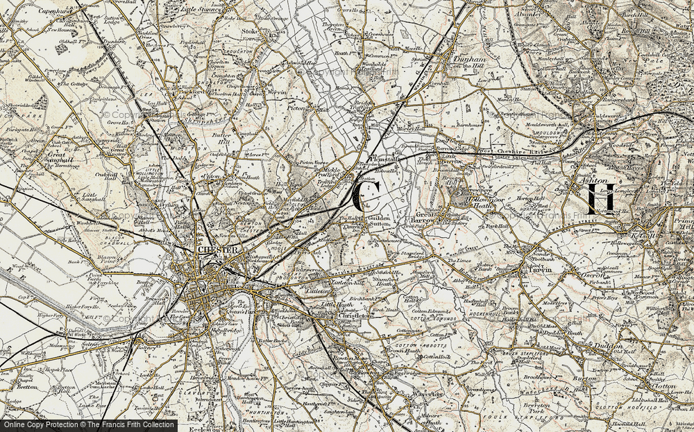 Old Map of Guilden Sutton, 1902-1903 in 1902-1903