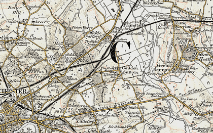 Old map of Guilden Sutton in 1902-1903