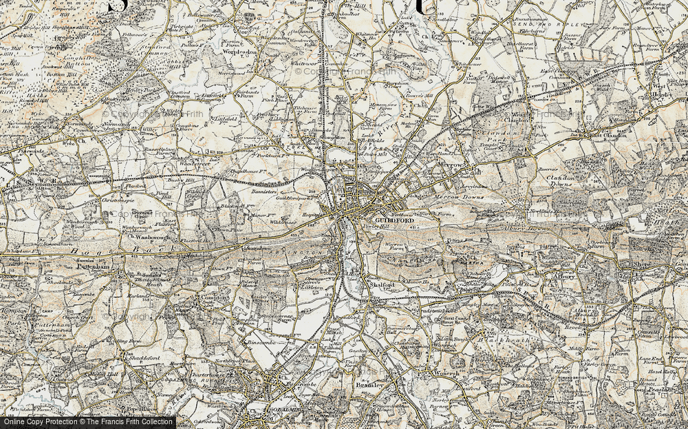 Old Map of Guildford, 1898-1909 in 1898-1909