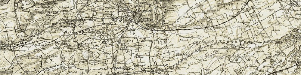 Old map of Guildiehaugh in 1904