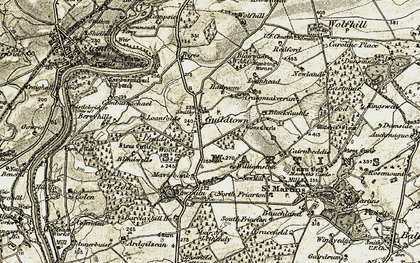 Old map of Blairmuir Wood in 1907-1908