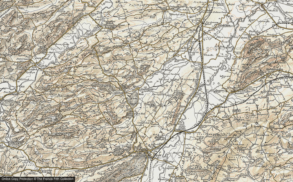 Old Map of Historic Map covering Trelydan in 1902-1903