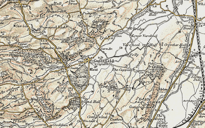 Old map of Trelydan in 1902-1903