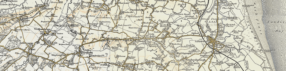 Old map of Guilton in 1898-1899