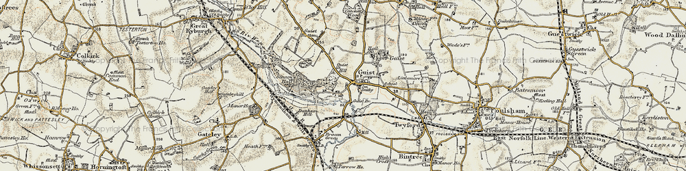 Old map of Guist in 1901-1902