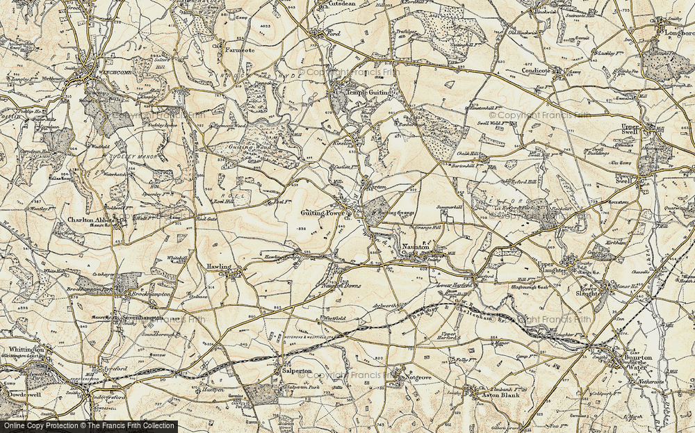 Old Map of Guiting Power, 1898-1899 in 1898-1899