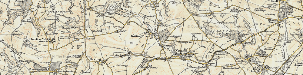 Old map of Guiting Power in 1898-1899