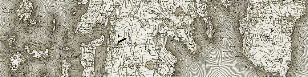 Old map of Lang Lochs in 1911-1912