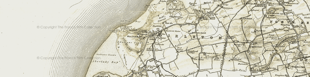 Old map of Gullane in 1903-1906