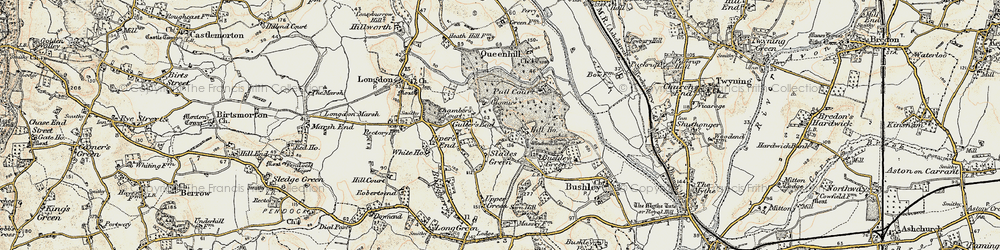 Old map of Guller's End in 1899-1901