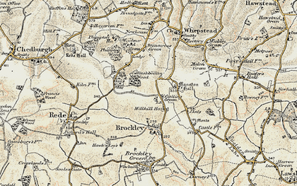 Old map of Manston Hall in 1899-1901