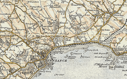Old map of Gulval in 1900