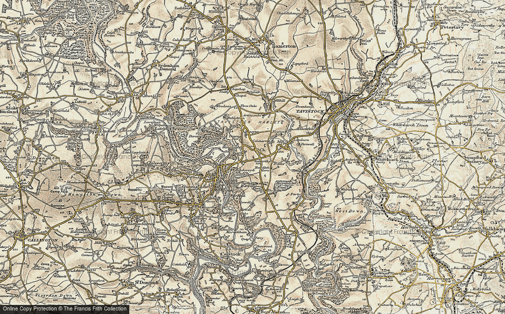 Old Map of Gulworthy, 1899-1900 in 1899-1900