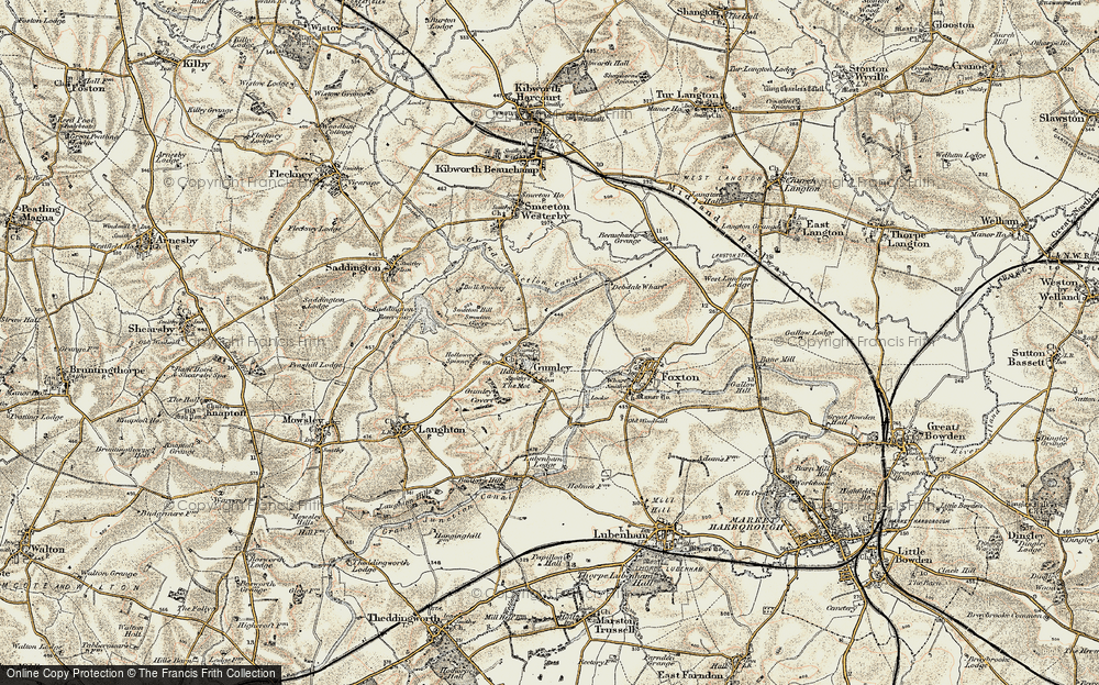 Old Map of Gumley, 1901-1902 in 1901-1902