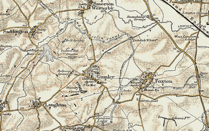 Old map of Gumley in 1901-1902