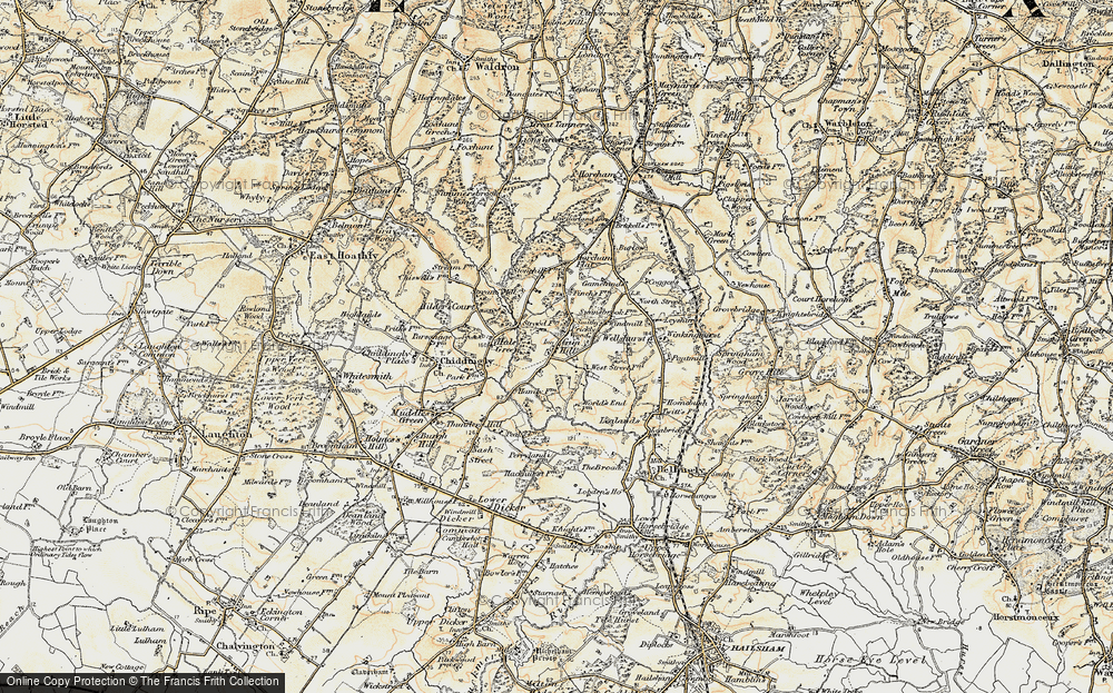 Old Map of Gun Hill, 1898 in 1898
