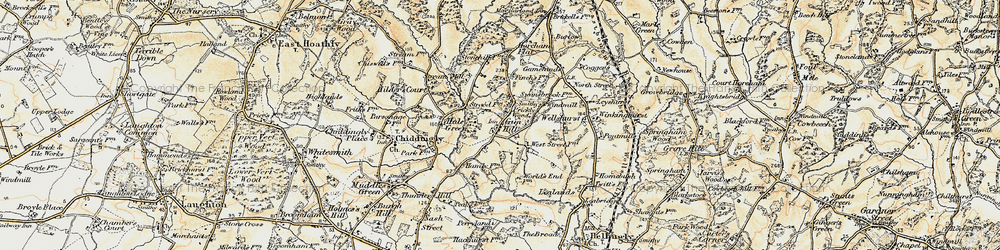 Old map of Gun Hill in 1898