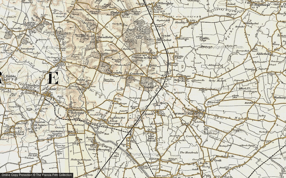 Old Map of Gunby, 1902-1903 in 1902-1903