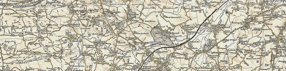 Old map of Gundenham in 1898-1900