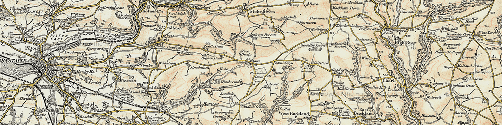 Old map of Whitsford in 1900