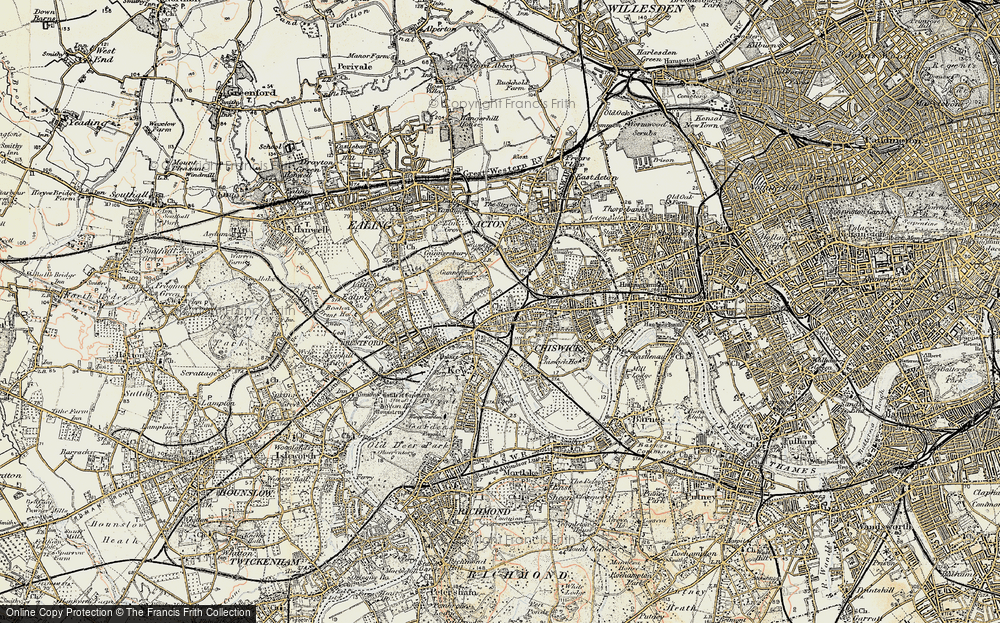 Old Map of Gunnersbury, 1897-1909 in 1897-1909
