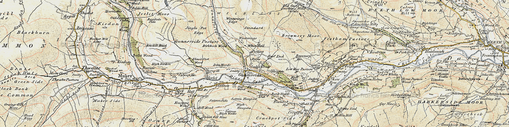 Old map of Gunnerside in 1903-1904