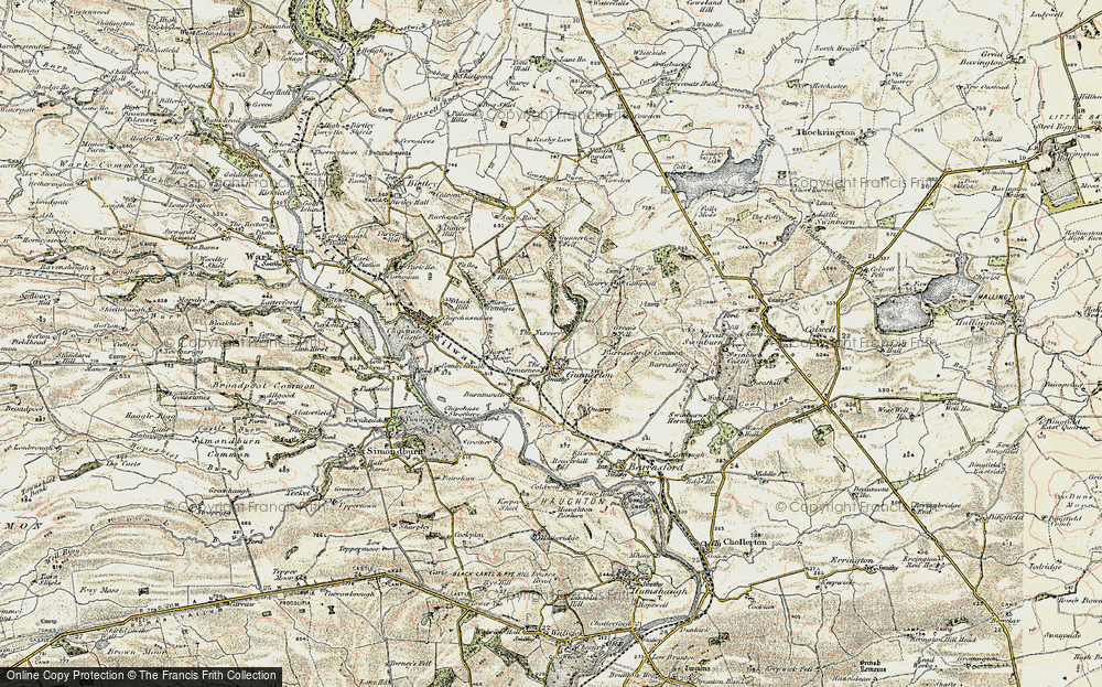 Old Map of Gunnerton, 1901-1903 in 1901-1903