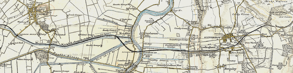 Old map of Gunness in 1903