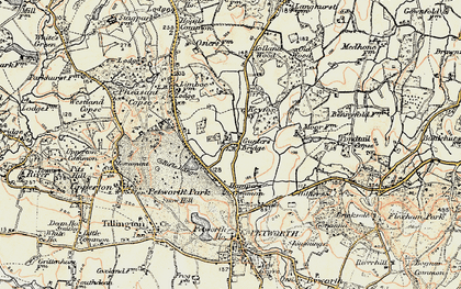 Old map of Gunter's Bridge in 1897-1900