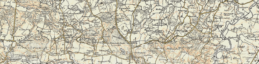 Old map of Gunter's Bridge in 1897-1900