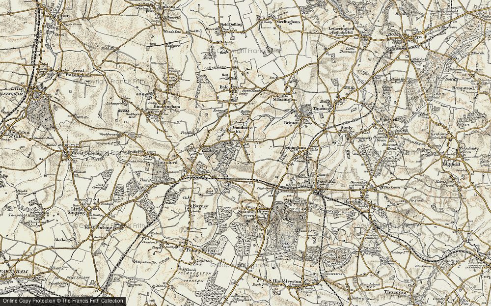 Old Map of Gunthorpe, 1901-1902 in 1901-1902