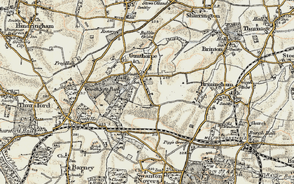 Old map of Gunthorpe in 1901-1902