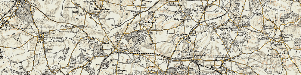 Old map of Bullfer Grove in 1901-1902