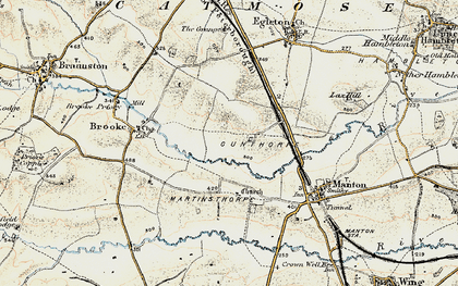 Old map of Gunthorpe in 1901-1903