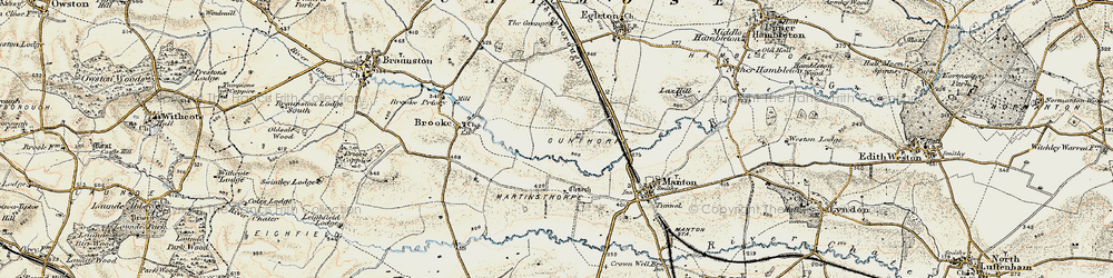 Old map of Gunthorpe in 1901-1903