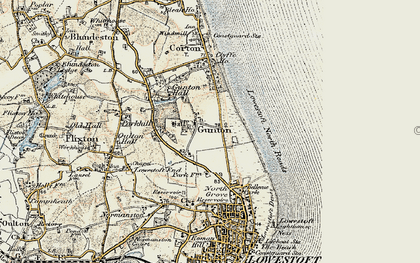 Old map of Gunton in 1901-1902