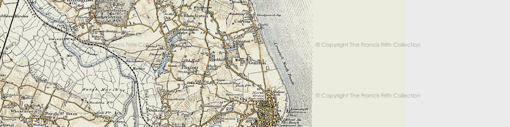 Old map of Gunton in 1901-1902