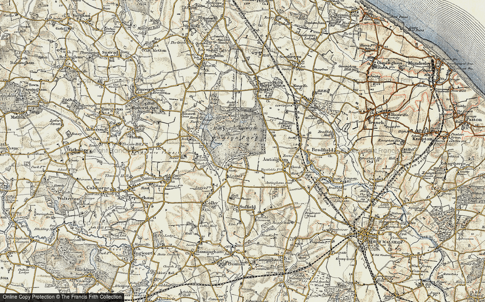 Old Map of Gunton Park, 1901-1902 in 1901-1902